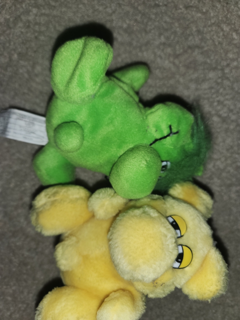 Hostess Small 90s Toys- Green and Yellow Soft Buddies